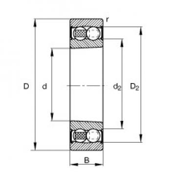 25 mm x 52 mm x 18 mm  FAG 2205-K-2RS-TVH-C3 self aligning ball bearings