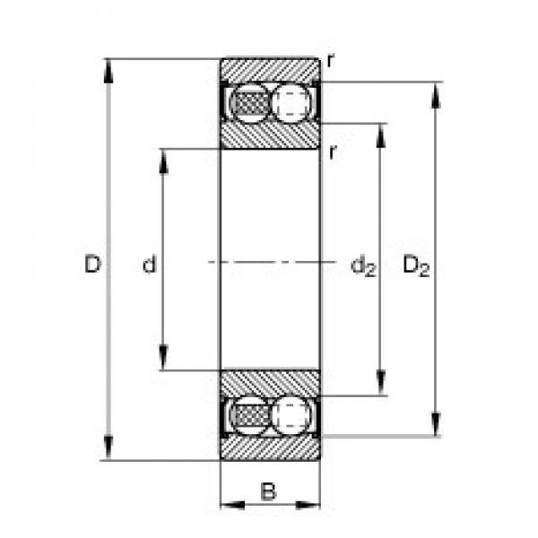 30 mm x 72 mm x 27 mm  FAG 2306-2RS-TVH self aligning ball bearings #3 image
