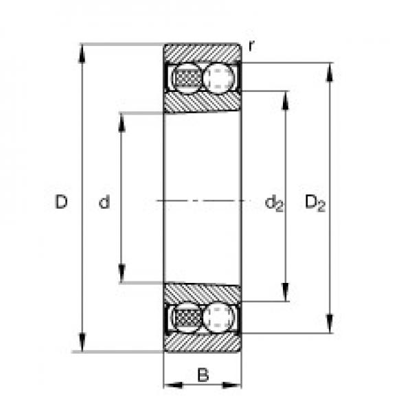 25 mm x 52 mm x 18 mm  FAG 2205-K-2RS-TVH-C3 self aligning ball bearings #3 image